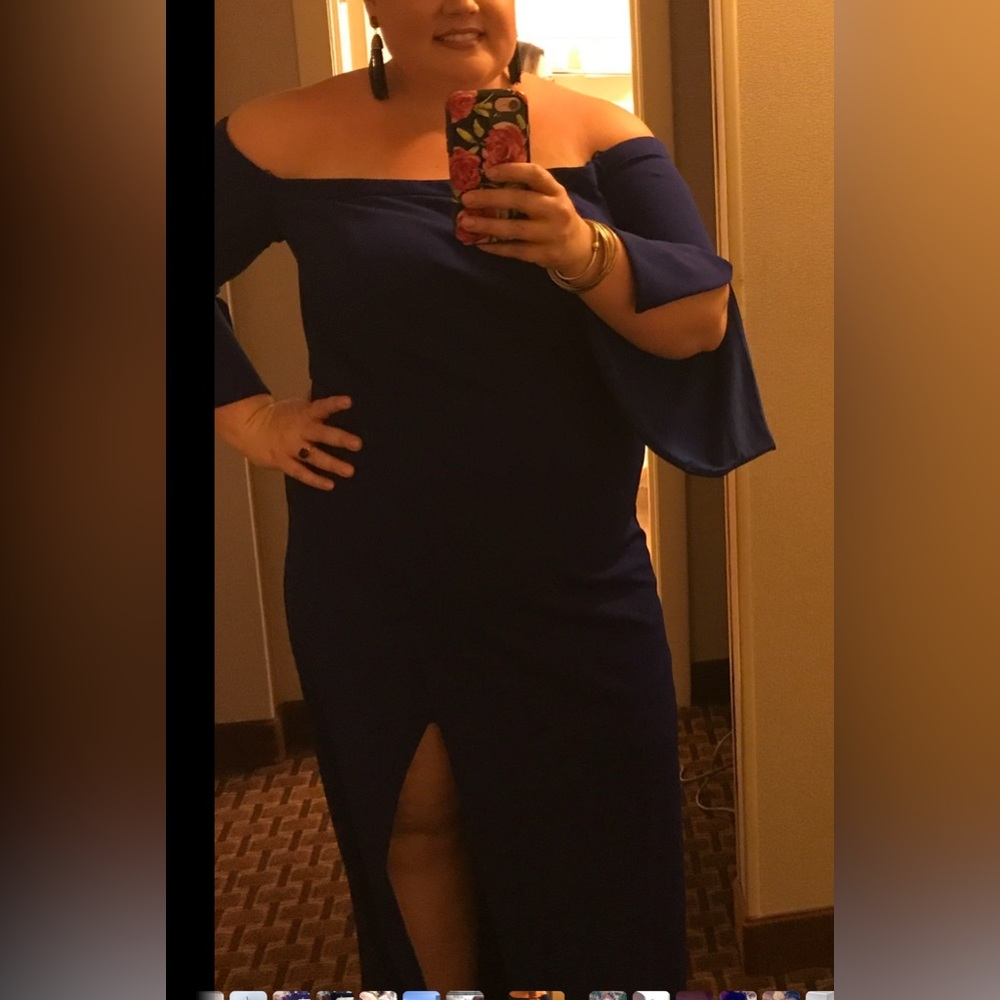 ABS by Allen Schwartz royal blue gown.